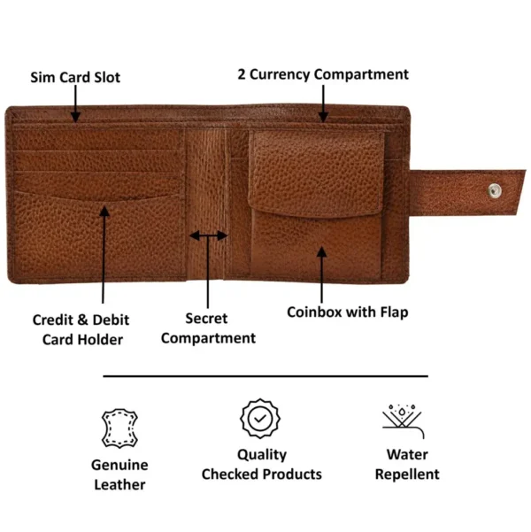 Classic Bi-Fold Genuine Leather Wallet for Men (RWL 44) - Image 3